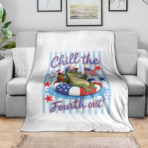 Funny Patriotic Alligator Throw Blanket Chill The Fourth Out TS12 Print Your Wear