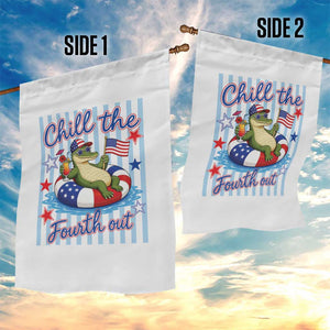 Funny Patriotic Alligator Garden Flag Chill The Fourth Out