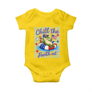 Funny Patriotic Alligator Baby Onesie Chill The Fourth Out TS12 Daisy Print Your Wear