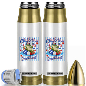 Funny Patriotic Alligator Bullet Tumbler Chill The Fourth Out TS12 White Print Your Wear
