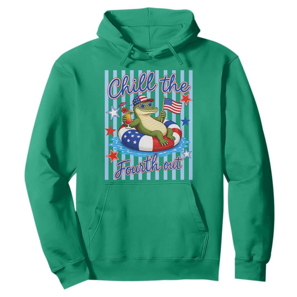 Funny Patriotic Alligator Hoodie Chill The Fourth Out TS12 Irish Green Print Your Wear