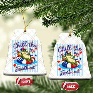 Funny Patriotic Alligator Ceramic Ornament Chill The Fourth Out