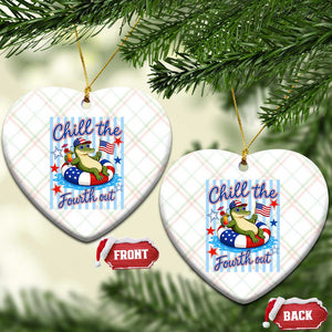Funny Patriotic Alligator Ceramic Ornament Chill The Fourth Out