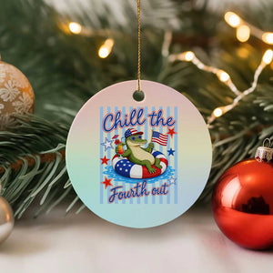 Funny Patriotic Alligator Ceramic Ornament Chill The Fourth Out