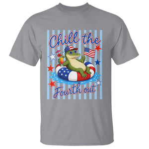 Funny Patriotic Alligator T Shirt Chill The Fourth Out TS12 Sport Gray Print Your Wear