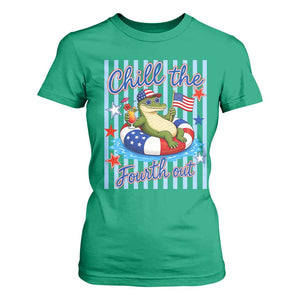 Funny Patriotic Alligator T Shirt For Women Chill The Fourth Out TS12 Irish Green Print Your Wear