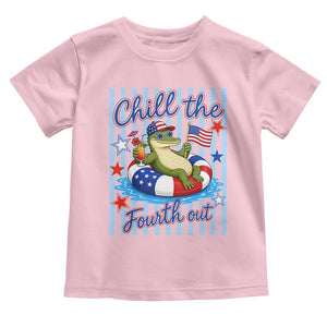 Funny Patriotic Alligator Toddler T Shirt Chill The Fourth Out TS12 Light Pink Print Your Wear