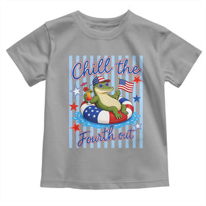 Funny Patriotic Alligator Toddler T Shirt Chill The Fourth Out TS12 Sport Gray Print Your Wear