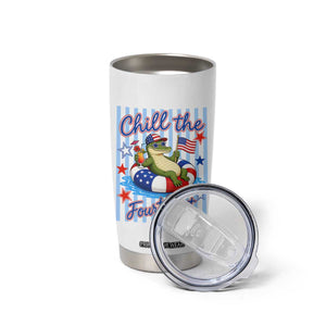 Funny Patriotic Alligator Tumbler Cup Chill The Fourth Out TS12 Print Your Wear