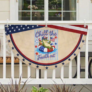 Funny Alligator Patriotic Fan Flag Chill The Fourth Out