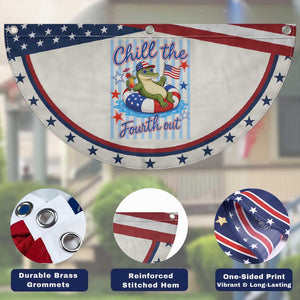Funny Alligator Patriotic Fan Flag Chill The Fourth Out