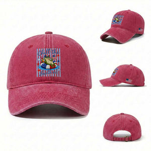 Funny Patriotic Alligator Washed Cotton Baseball Cap Chill The Fourth Out