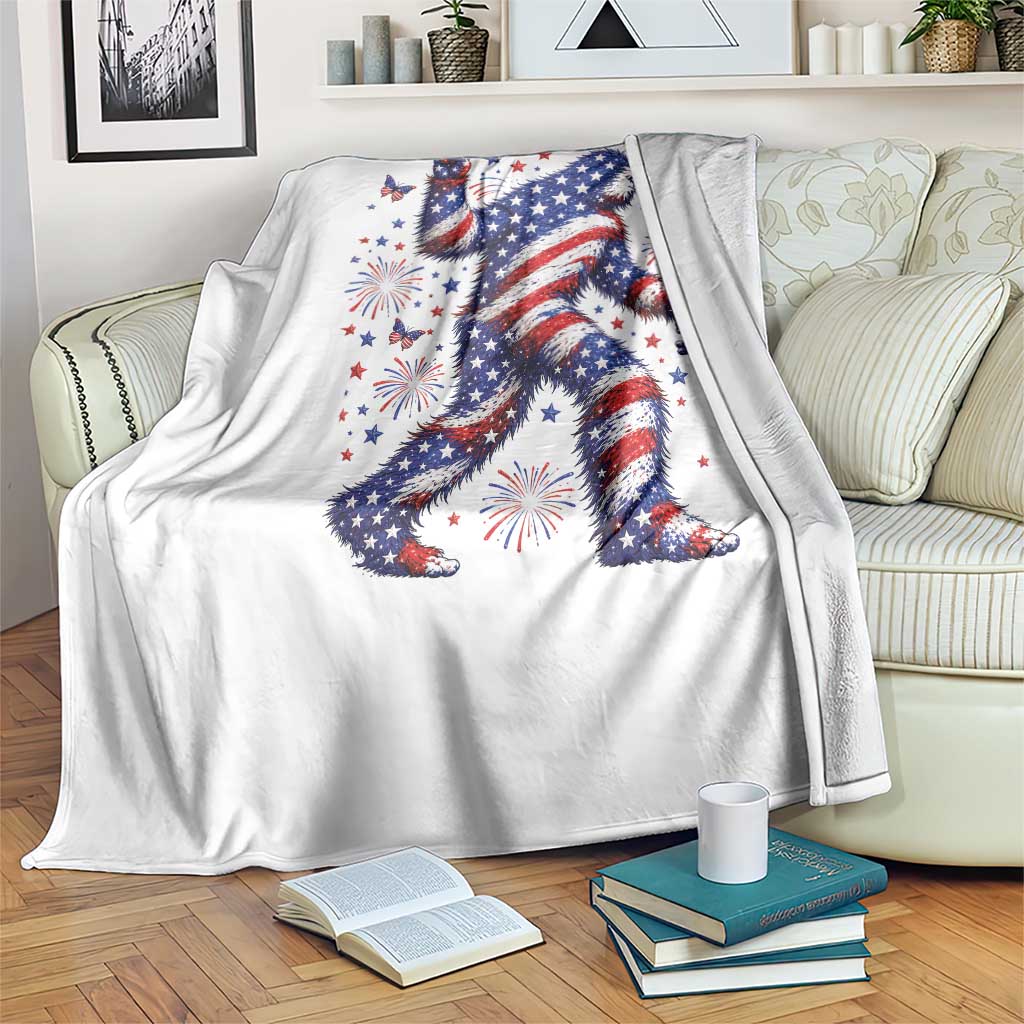 Funny Patriotic Bigfoot Throw Blanket 4th Of July Freedom TS12 Print Your Wear