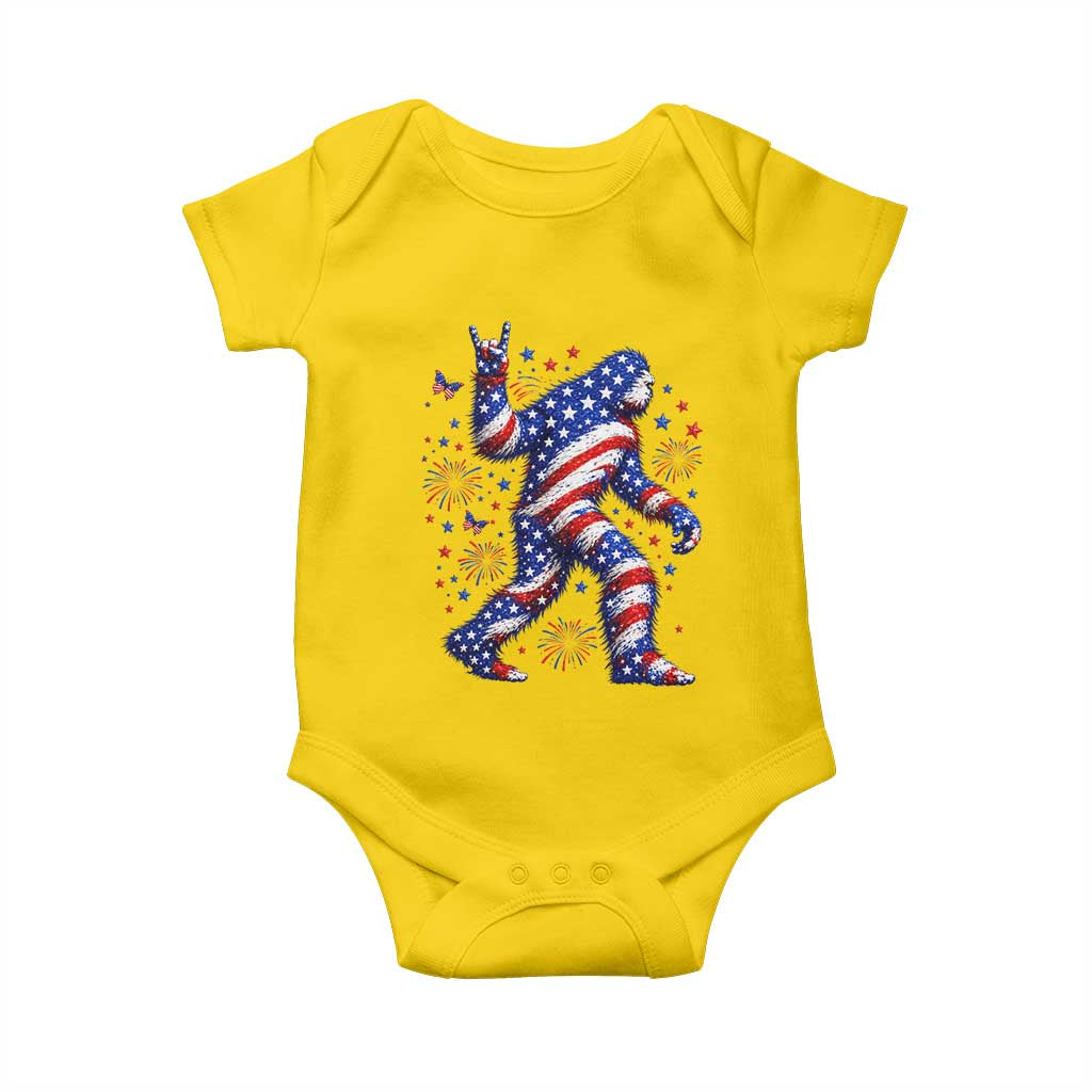 Funny Patriotic Bigfoot Baby Onesie 4th Of July Freedom TS12 Daisy Print Your Wear
