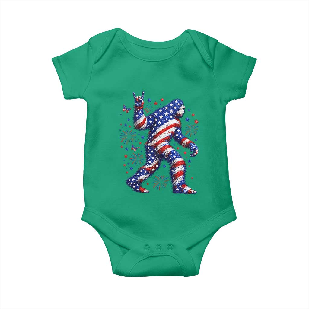 Funny Patriotic Bigfoot Baby Onesie 4th Of July Freedom TS12 Irish Green Print Your Wear