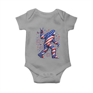 Funny Patriotic Bigfoot Baby Onesie 4th Of July Freedom TS12 Sport Gray Print Your Wear