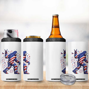 Funny Patriotic Bigfoot 4 in 1 Can Cooler Tumbler 4th Of July Freedom TS12 Print Your Wear