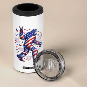 Funny Patriotic Bigfoot 4 in 1 Can Cooler Tumbler 4th Of July Freedom TS12 Print Your Wear
