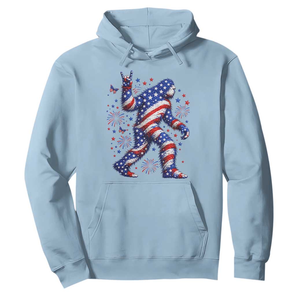 Funny Patriotic Bigfoot Hoodie 4th Of July Freedom TS12 Light Blue Print Your Wear