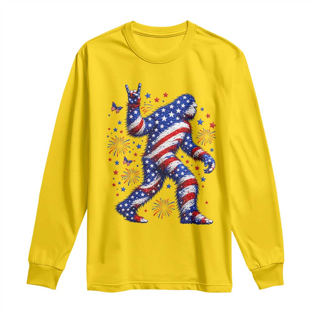 Funny Patriotic Bigfoot Long Sleeve Shirt 4th Of July Freedom TS12 Daisy Print Your Wear