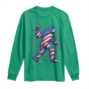 Funny Patriotic Bigfoot Long Sleeve Shirt 4th Of July Freedom TS12 Irish Green Print Your Wear