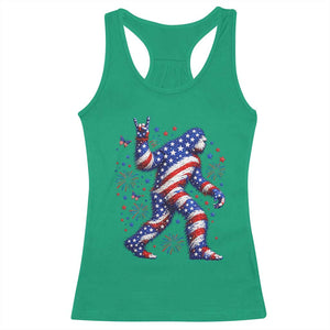 Funny Patriotic Bigfoot Racerback Tank Top 4th Of July Freedom TS12 Irish Green Print Your Wear