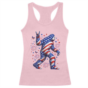 Funny Patriotic Bigfoot Racerback Tank Top 4th Of July Freedom TS12 Light Pink Print Your Wear