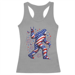 Funny Patriotic Bigfoot Racerback Tank Top 4th Of July Freedom TS12 Sport Gray Print Your Wear