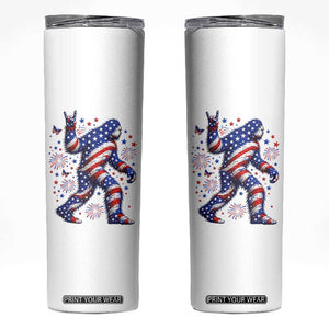 Funny Patriotic Bigfoot Skinny Tumbler 4th Of July Freedom