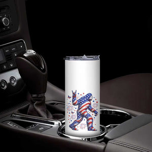 Funny Patriotic Bigfoot Skinny Tumbler 4th Of July Freedom