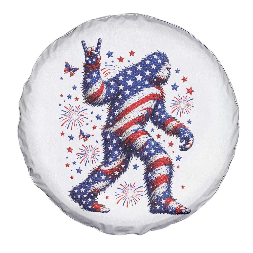 Funny Patriotic Bigfoot Spare Tire Cover 4th Of July Freedom TS12 Print Your Wear