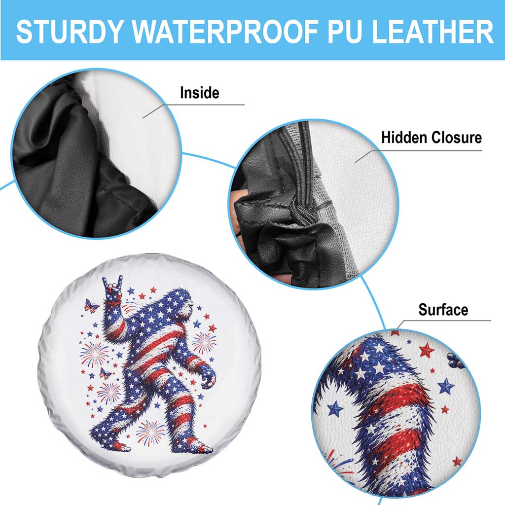 Funny Patriotic Bigfoot Spare Tire Cover 4th Of July Freedom TS12 Print Your Wear