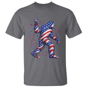 Funny Patriotic Bigfoot T Shirt 4th Of July Freedom TS12 Charcoal Print Your Wear