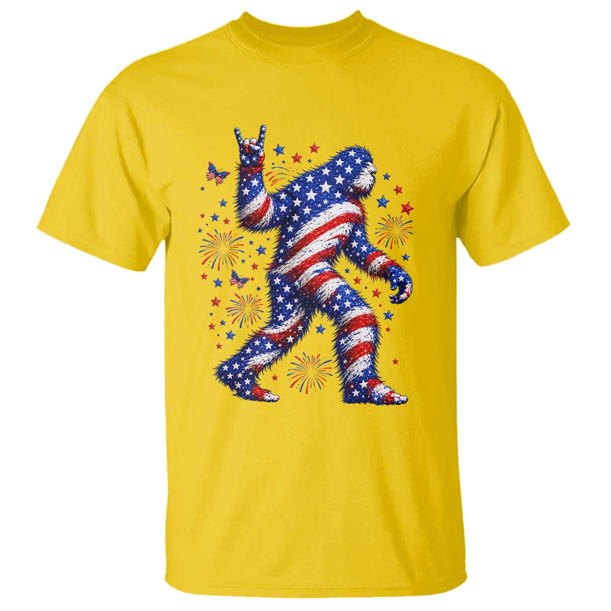 Funny Patriotic Bigfoot T Shirt 4th Of July Freedom TS12 Daisy Print Your Wear