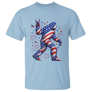 Funny Patriotic Bigfoot T Shirt 4th Of July Freedom TS12 Light Blue Print Your Wear