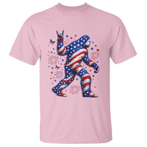 Funny Patriotic Bigfoot T Shirt 4th Of July Freedom TS12 Light Pink Print Your Wear