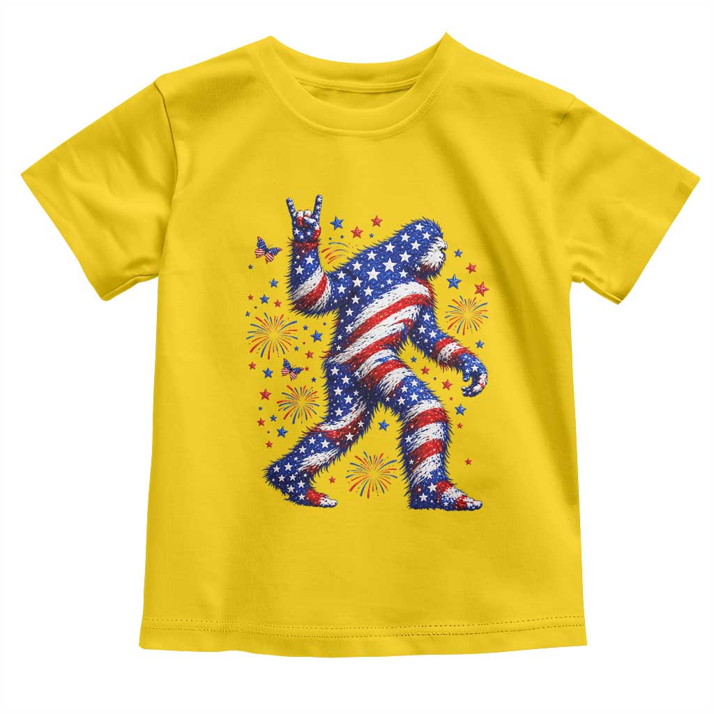 Funny Patriotic Bigfoot Toddler T Shirt 4th Of July Freedom TS12 Daisy Print Your Wear