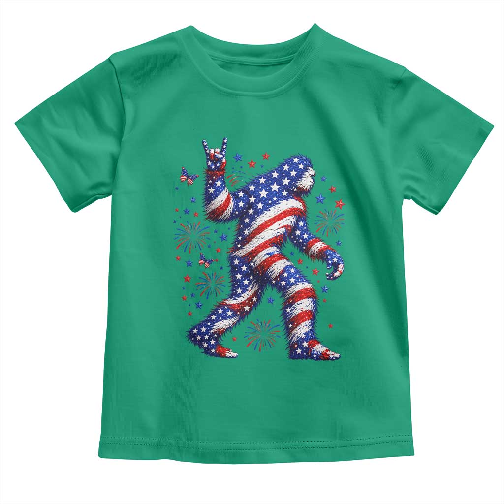 Funny Patriotic Bigfoot Toddler T Shirt 4th Of July Freedom TS12 Irish Green Print Your Wear