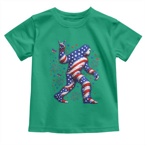 Funny Patriotic Bigfoot Toddler T Shirt 4th Of July Freedom TS12 Irish Green Print Your Wear