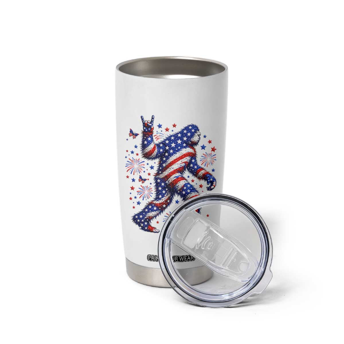 Funny Patriotic Bigfoot Tumbler Cup 4th Of July Freedom TS12 Print Your Wear