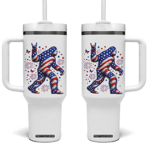 Funny Patriotic Bigfoot Tumbler With Handle 4th Of July Freedom TS12 One Size: 40 oz White Print Your Wear