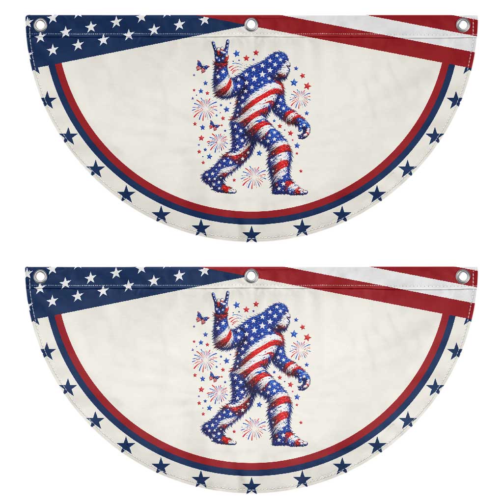 Funny Bigfoot Patriotic Fan Flag 4th Of July Freedom