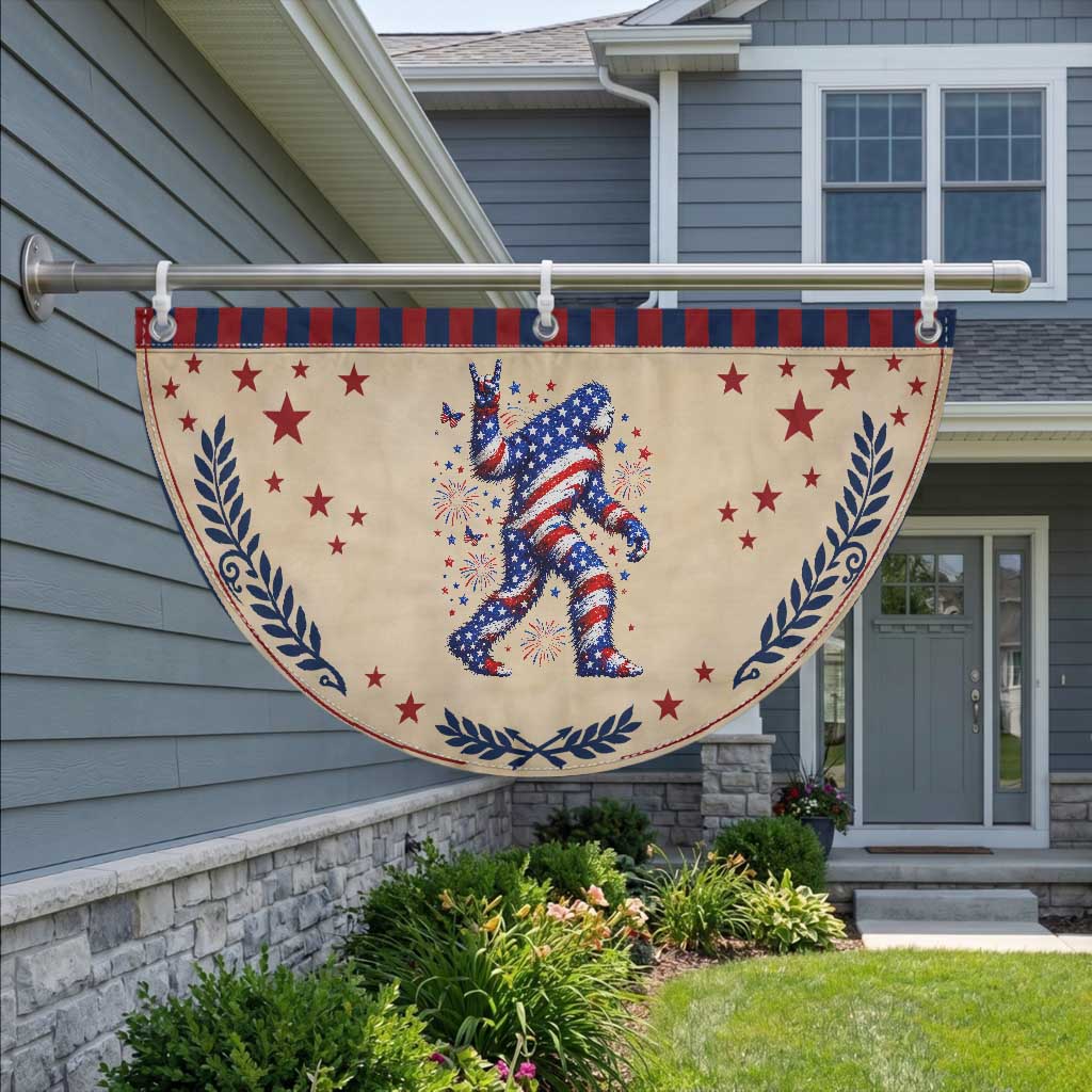 Funny Bigfoot Patriotic Fan Flag 4th Of July Freedom
