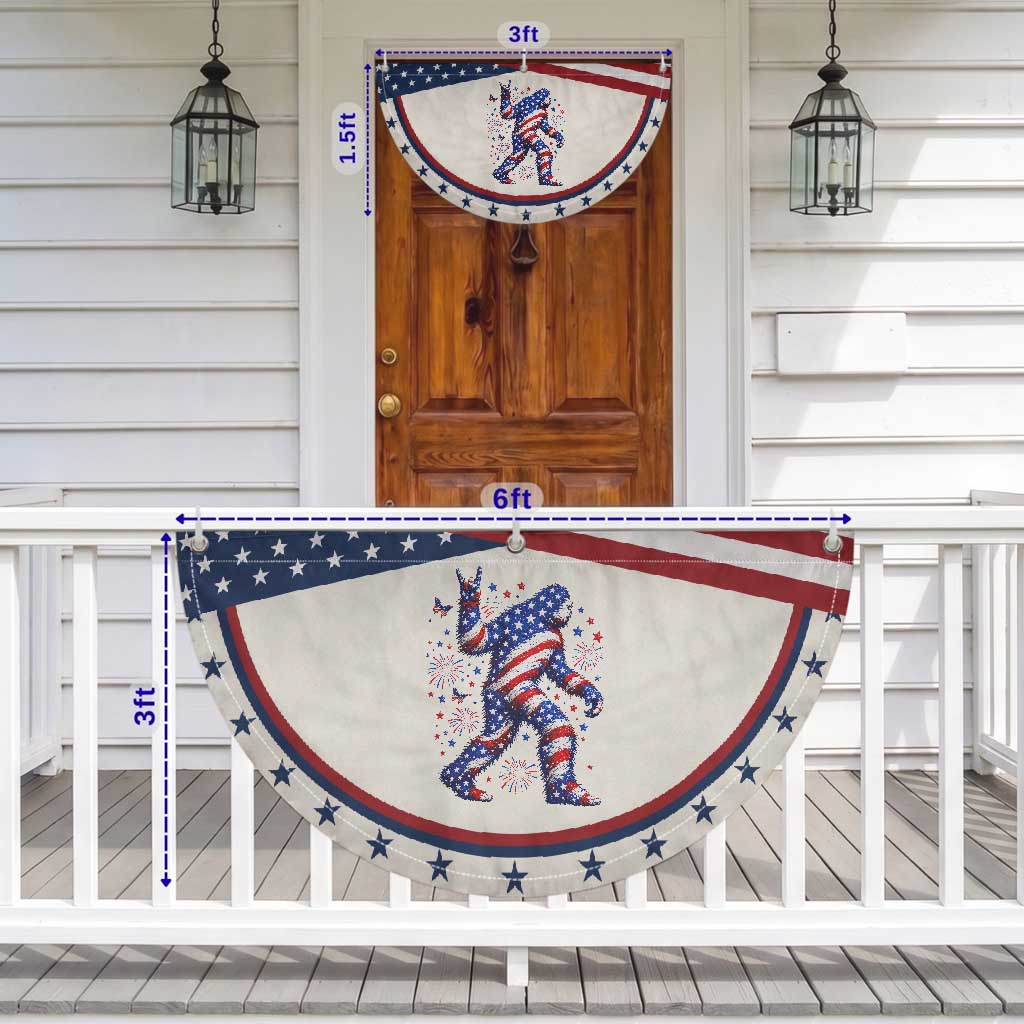 Funny Bigfoot Patriotic Fan Flag 4th Of July Freedom