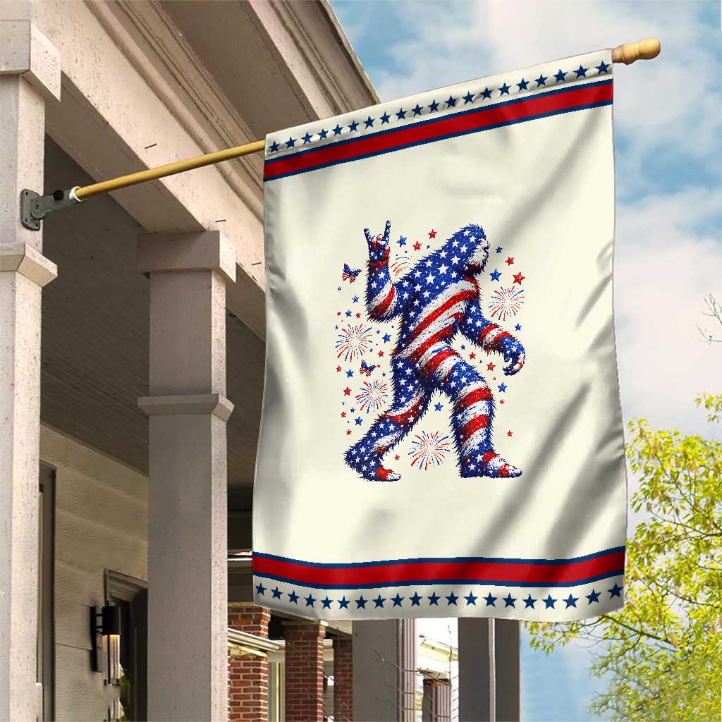 Funny Bigfoot Patriotic Garden Flag 4th Of July Freedom TS12 Modern Beige Red Print Your Wear
