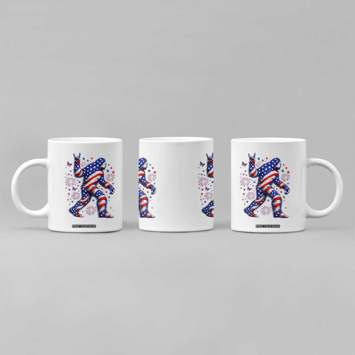 Funny Patriotic Bigfoot Coffee Mug 4th Of July Freedom TS12 Print Your Wear