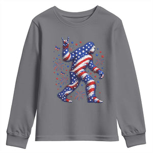 Funny Patriotic Bigfoot Youth Sweatshirt 4th Of July Freedom TS12 Charcoal Print Your Wear