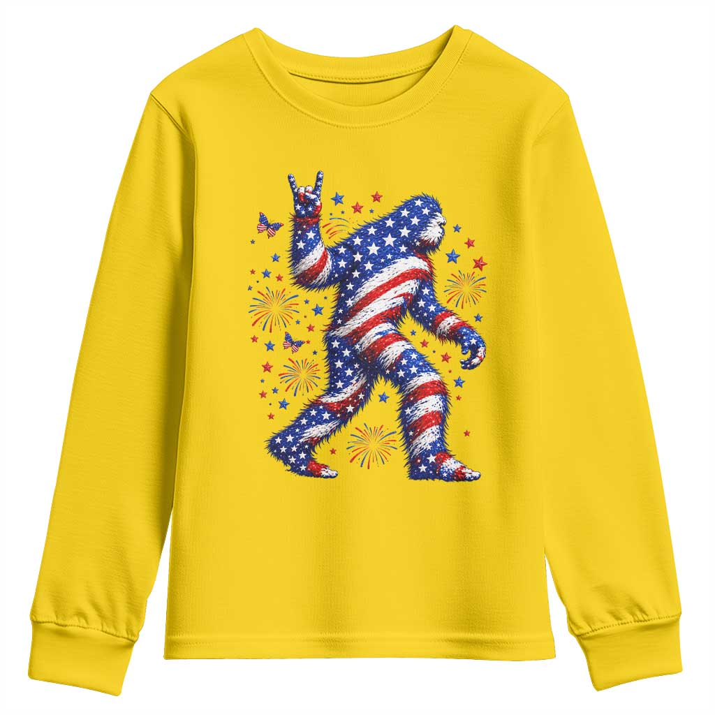 Funny Patriotic Bigfoot Youth Sweatshirt 4th Of July Freedom TS12 Daisy Print Your Wear
