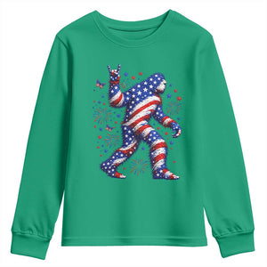 Funny Patriotic Bigfoot Youth Sweatshirt 4th Of July Freedom TS12 Irish Green Print Your Wear