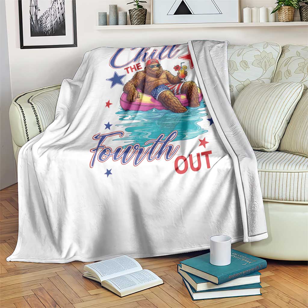 Funny Bigfoot 4th Of July Throw Blanket Chill The Fourth Out TS12 Print Your Wear